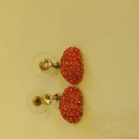 Halloween Bling Pumpkin Earrings - Picture 2 of 3